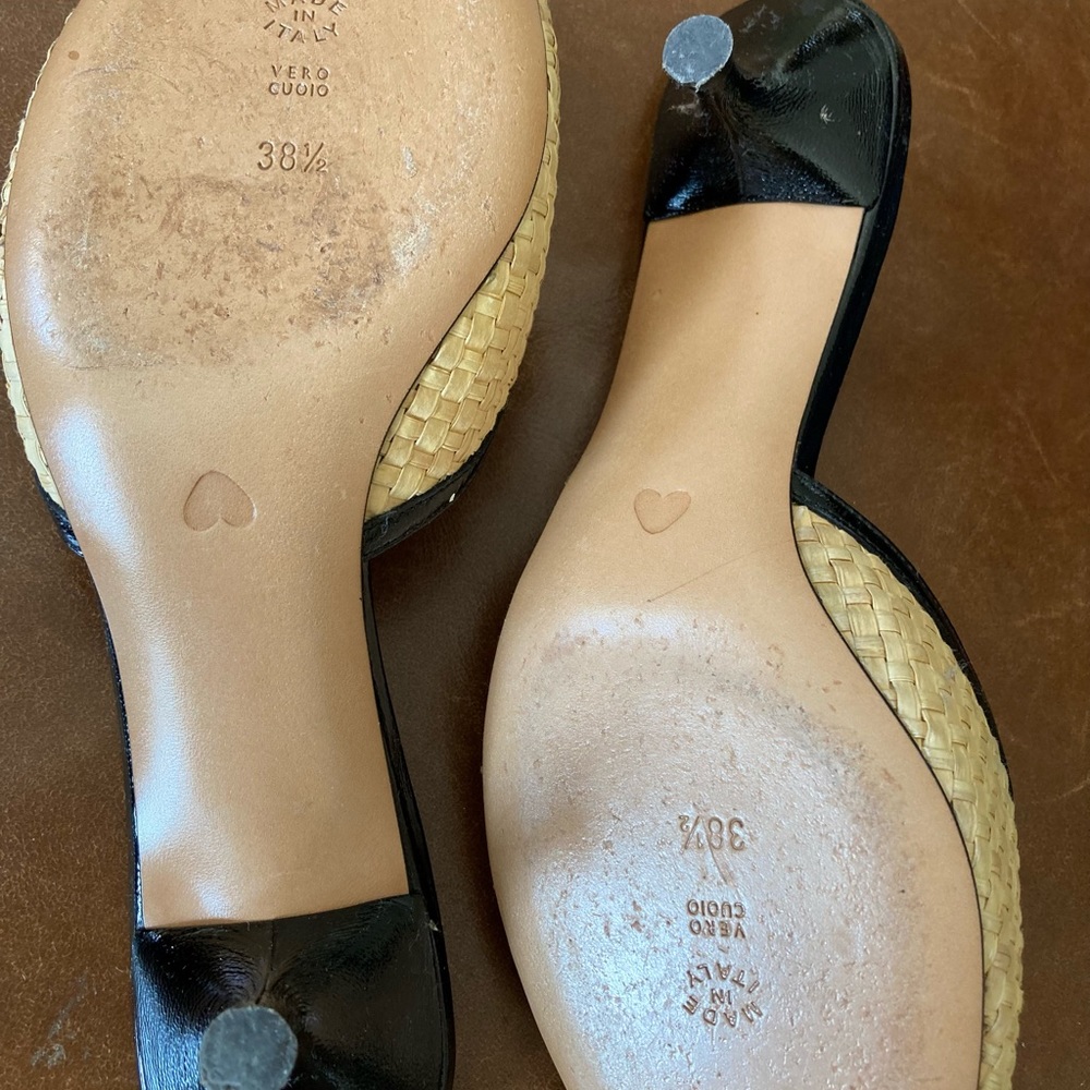 MOSCHINO SZ 38 1/2 Kitten Heel Sandals Made in Italy - Picture 7 of 11